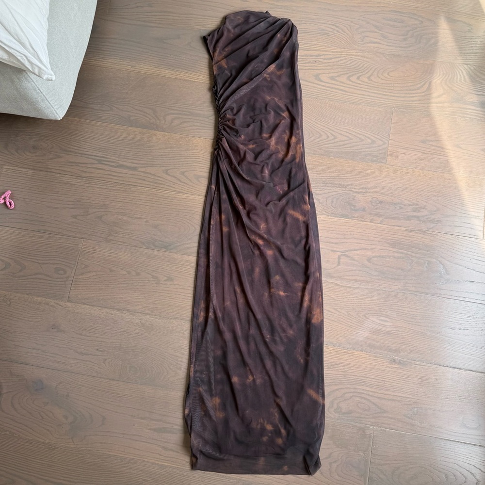 Zara Printed Draped Tulle Dress
